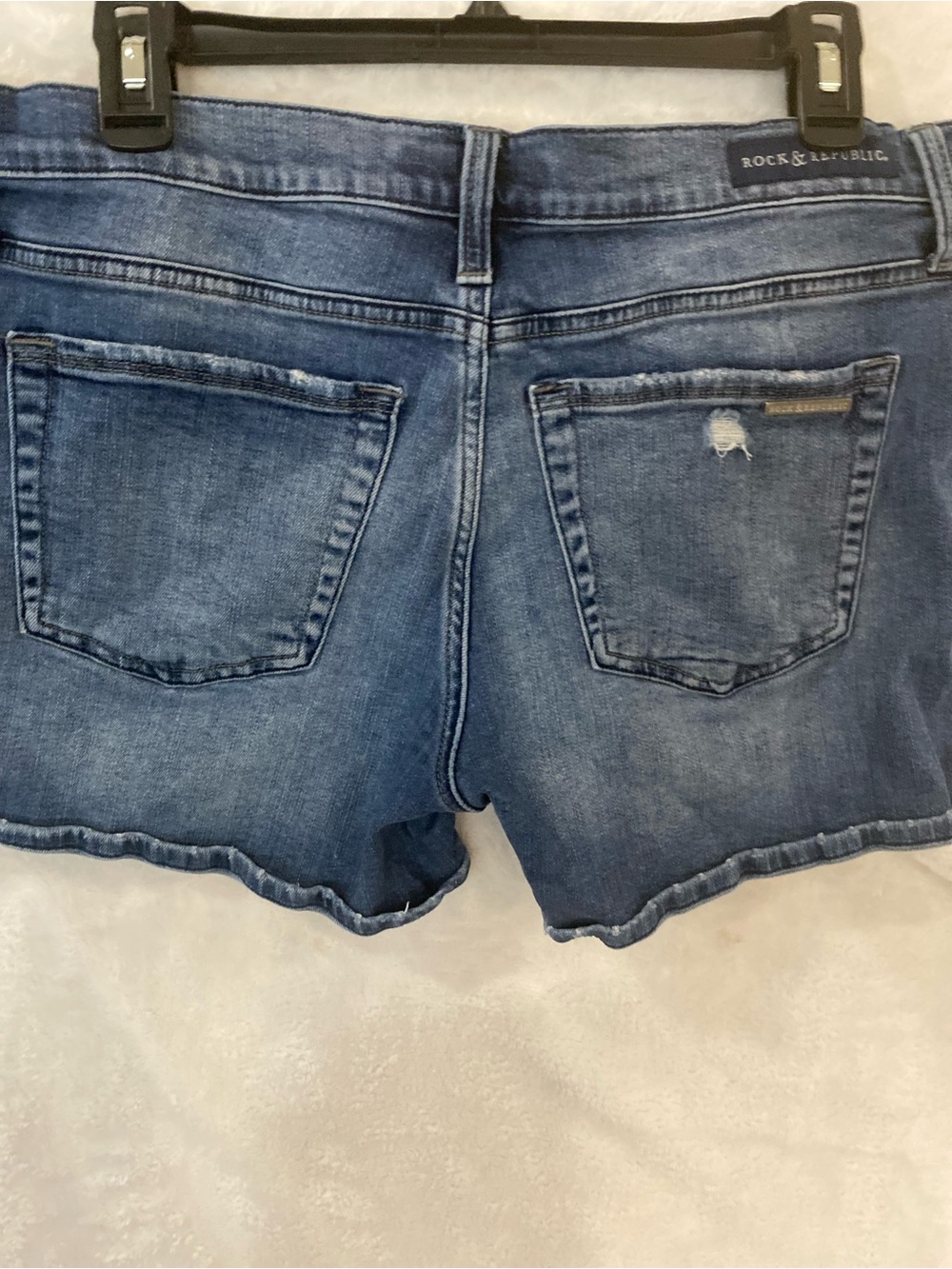 Rock & Republic Distressed Blue Denim Shorts US 16 - Picture 3 of 6